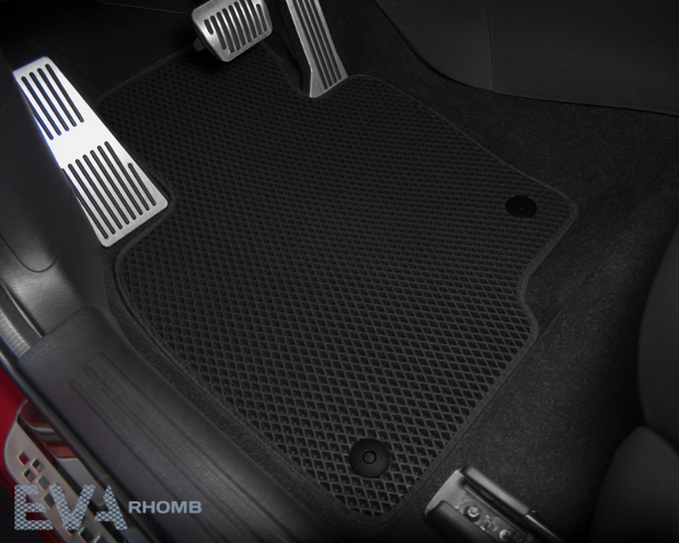 Коврики ЭВА "EVA ромб" для Kia Cerato III (седан / YD) 2013 - 2016, черные, 4шт.