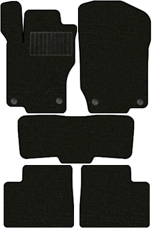 Коврики текстильные "Стандарт" для Mercedes-Benz M-Class II (suv / W164) 2005 - 2008, черные, 5шт.