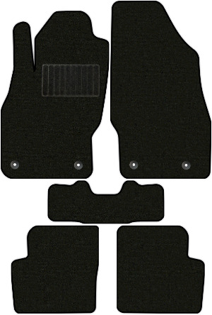 Коврики текстильные "Стандарт" для Opel Corsa IV (хэтчбек 3 дв / D) 2006 - 2010, черные, 5шт.